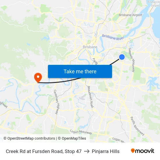 Creek Rd at Fursden Road, Stop 47 to Pinjarra Hills map