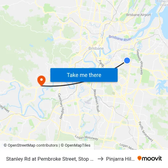 Stanley Rd at Pembroke Street, Stop 42 to Pinjarra Hills map