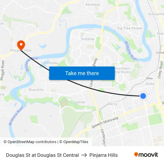 Douglas St at Douglas St Central to Pinjarra Hills map
