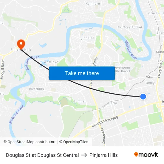 Douglas St at Douglas St Central to Pinjarra Hills map