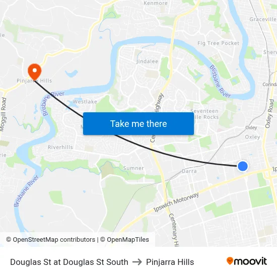 Douglas St at Douglas St South to Pinjarra Hills map