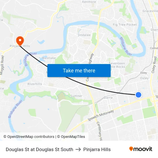 Douglas St at Douglas St South to Pinjarra Hills map