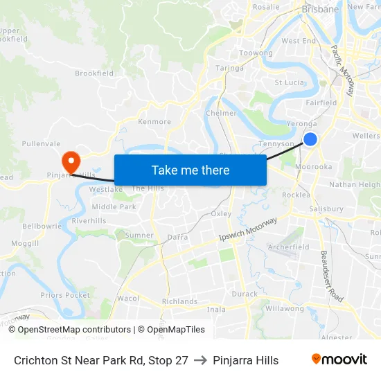 Crichton St Near Park Rd, Stop 27 to Pinjarra Hills map