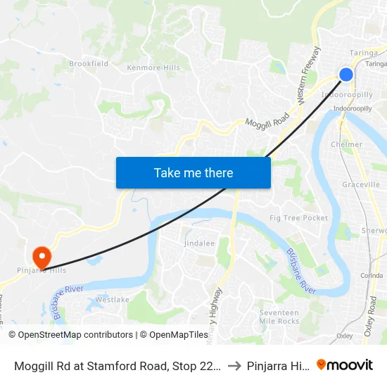 Moggill Rd at Stamford Road, Stop 22/23 to Pinjarra Hills map