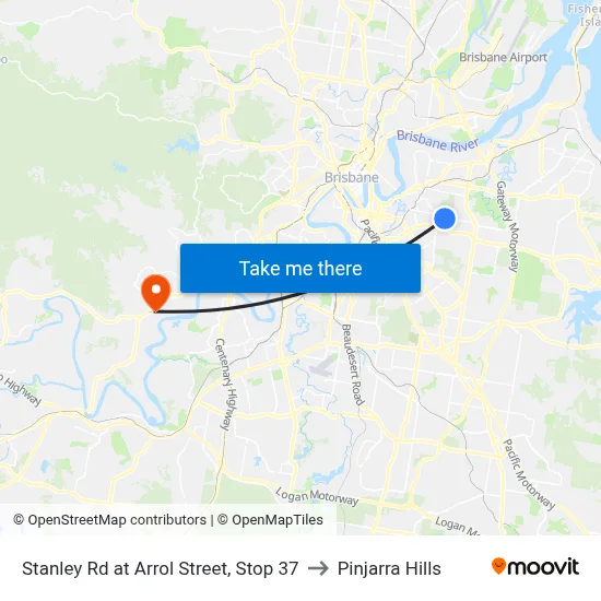Stanley Rd at Arrol Street, Stop 37 to Pinjarra Hills map