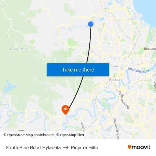 South Pine Rd at Hylacola to Pinjarra Hills map