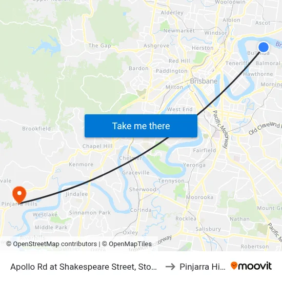 Apollo Rd at Shakespeare Street, Stop 39 to Pinjarra Hills map