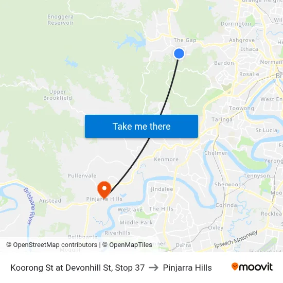 Koorong St at Devonhill St, Stop 37 to Pinjarra Hills map