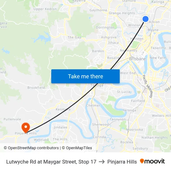 Lutwyche Rd at Maygar Street, Stop 17 to Pinjarra Hills map