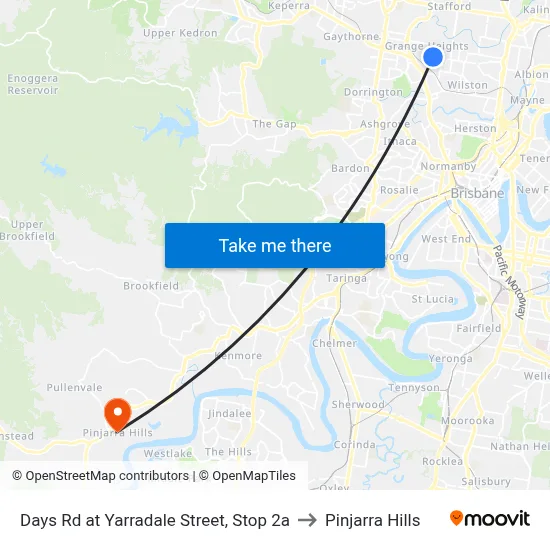 Days Rd at Yarradale Street, Stop 2a to Pinjarra Hills map