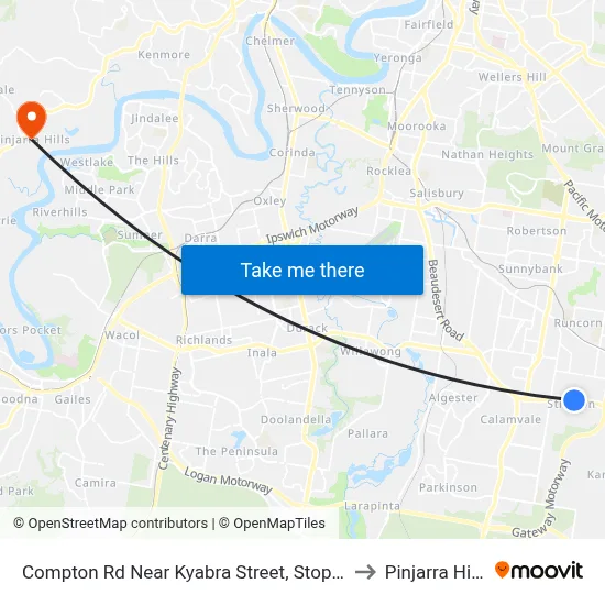 Compton Rd Near Kyabra Street, Stop 86 to Pinjarra Hills map