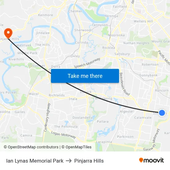 Ian Lynas Memorial Park to Pinjarra Hills map