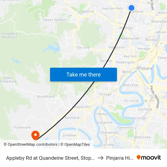 Appleby Rd at Quandeine Street, Stop 34 to Pinjarra Hills map