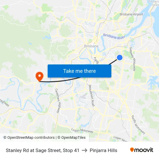 Stanley Rd at Sage Street, Stop 41 to Pinjarra Hills map