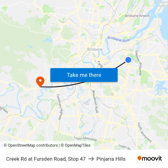 Creek Rd at Fursden Road, Stop 47 to Pinjarra Hills map