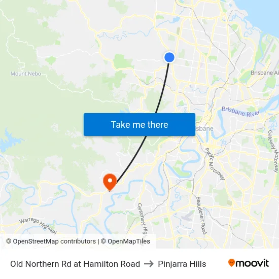 Old Northern Rd at Hamilton Road to Pinjarra Hills map