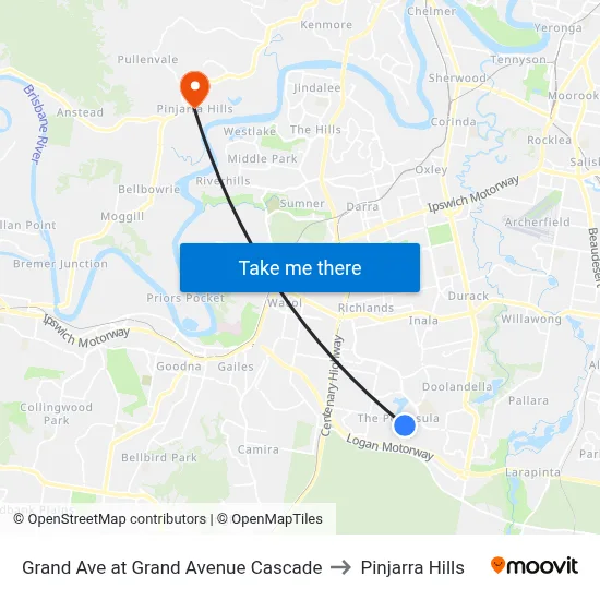 Grand Ave at Grand Avenue Cascade to Pinjarra Hills map