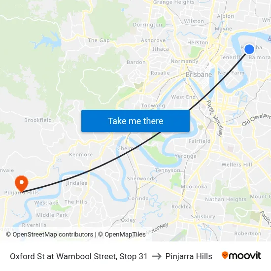Oxford St at Wambool Street, Stop 31 to Pinjarra Hills map