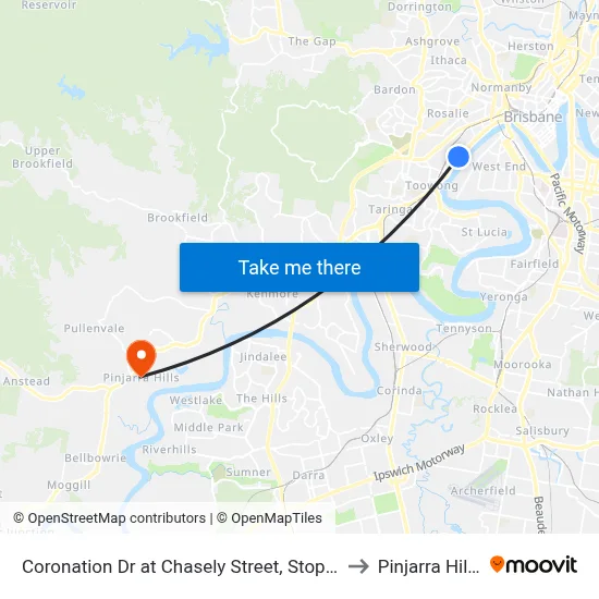 Coronation Dr at Chasely Street, Stop 8 to Pinjarra Hills map