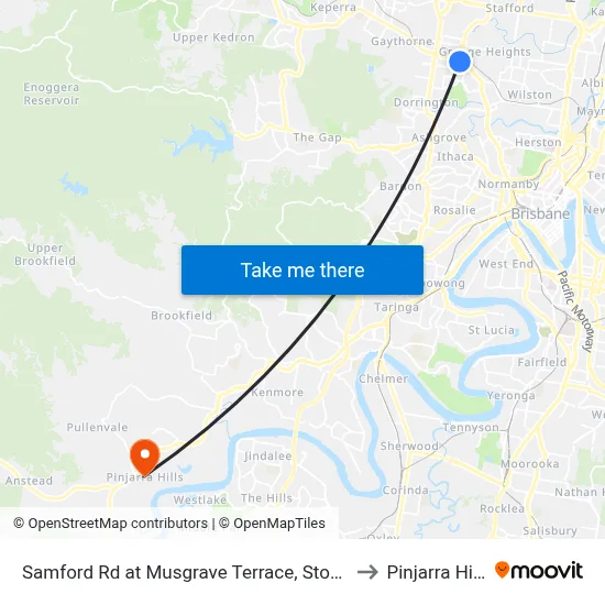 Samford Rd at Musgrave Terrace, Stop 27 to Pinjarra Hills map