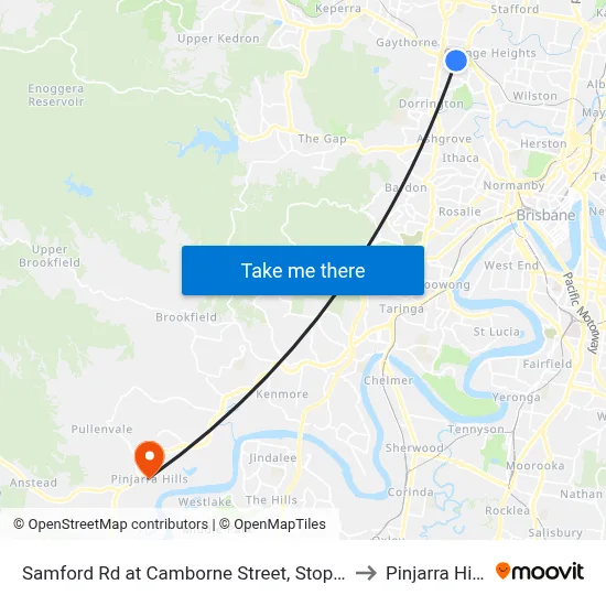 Samford Rd at Camborne Street, Stop 28 to Pinjarra Hills map