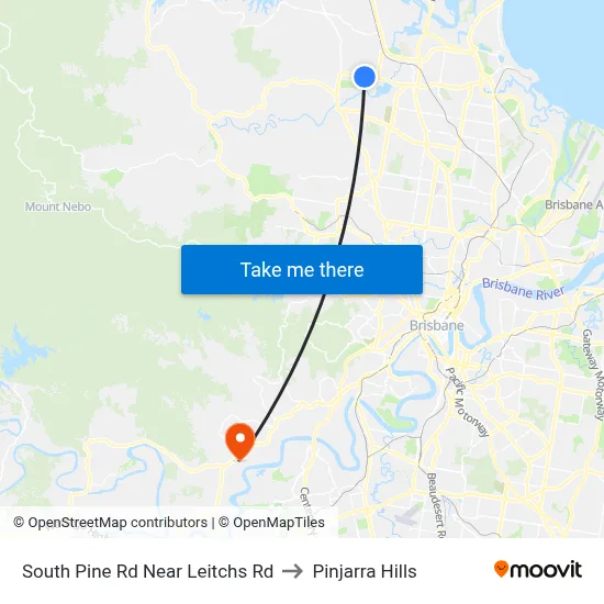 South Pine Rd Near Leitchs Rd to Pinjarra Hills map