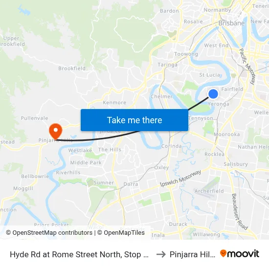 Hyde Rd at Rome Street North, Stop 27 to Pinjarra Hills map