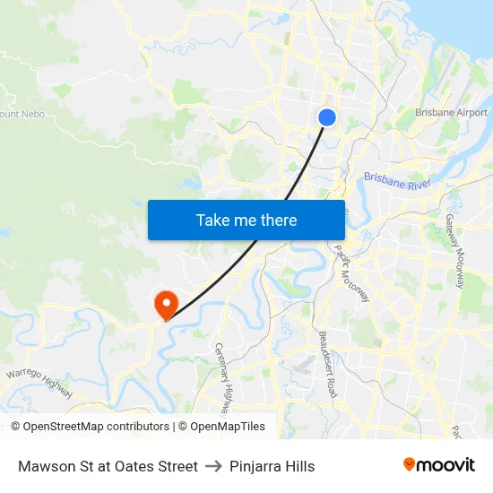 Mawson St at Oates Street to Pinjarra Hills map