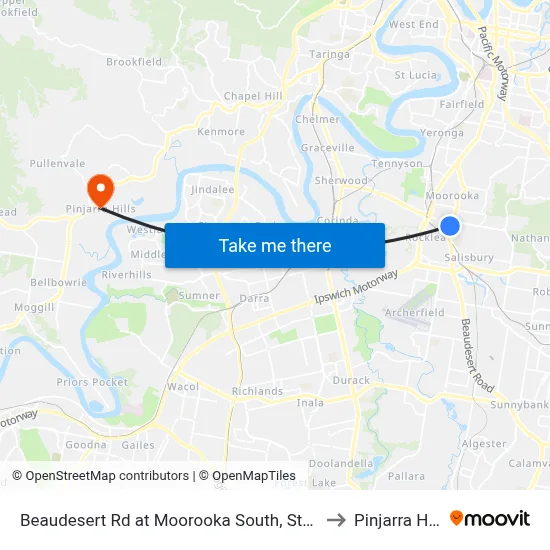 Beaudesert Rd at Moorooka South, Stop 38 to Pinjarra Hills map