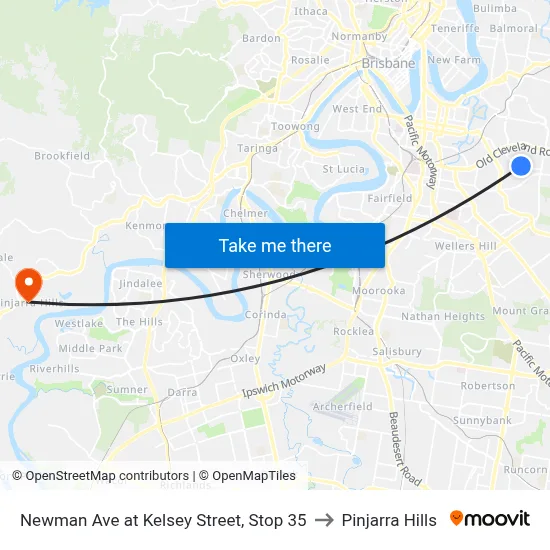 Newman Ave at Kelsey Street, Stop 35 to Pinjarra Hills map