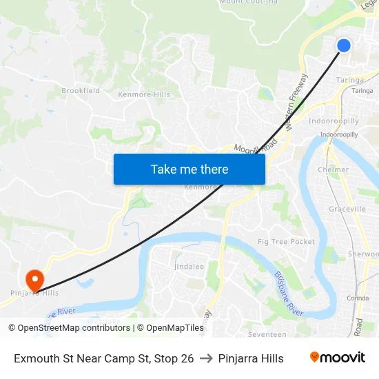 Exmouth St Near Camp St, Stop 26 to Pinjarra Hills map