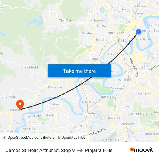 James St Near Arthur St, Stop 9 to Pinjarra Hills map