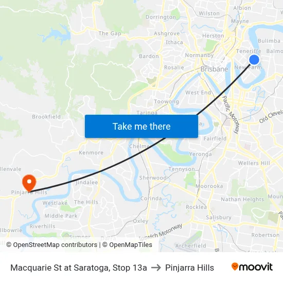Macquarie St at Saratoga, Stop 13a to Pinjarra Hills map