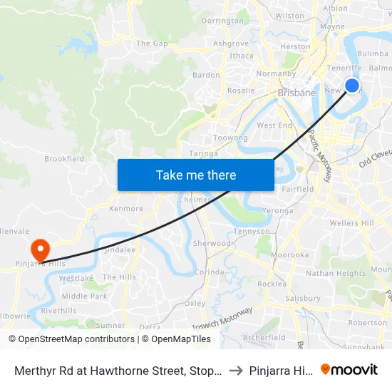Merthyr Rd at Hawthorne Street, Stop 13 to Pinjarra Hills map