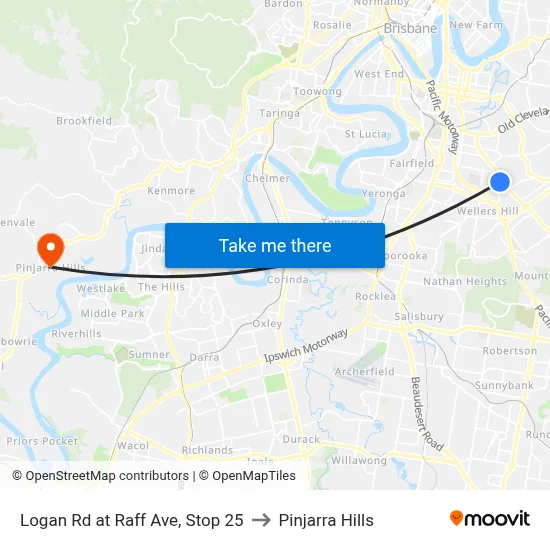 Logan Rd at Raff Ave, Stop 25 to Pinjarra Hills map
