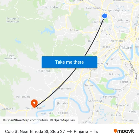 Cole St Near Elfreda St, Stop 27 to Pinjarra Hills map