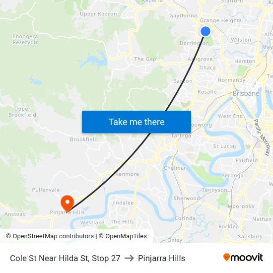 Cole St Near Hilda St, Stop 27 to Pinjarra Hills map