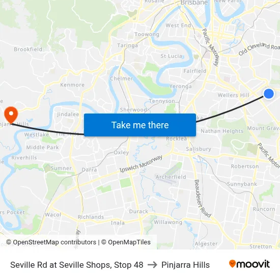 Seville Rd at Seville Shops, Stop 48 to Pinjarra Hills map
