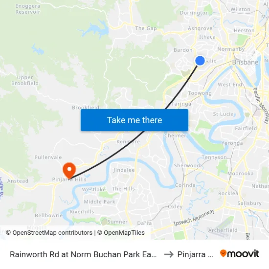 Rainworth Rd at Norm Buchan Park East, Stop 12 to Pinjarra Hills map