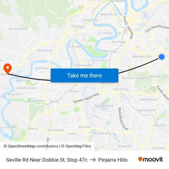 Seville Rd Near Dobbie St, Stop 47c to Pinjarra Hills map