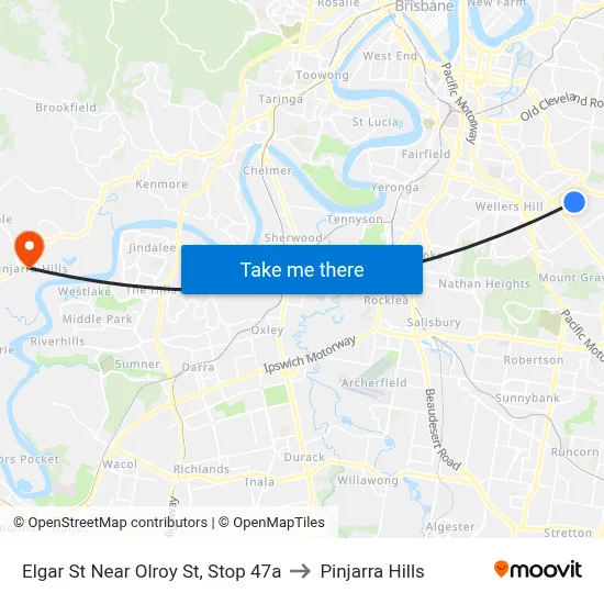 Elgar St Near Olroy St, Stop 47a to Pinjarra Hills map