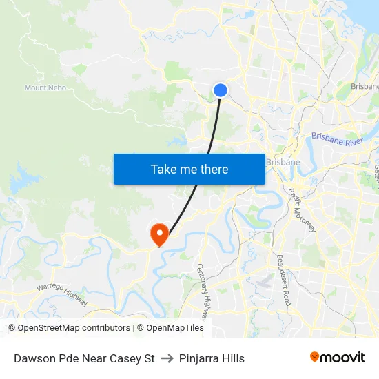 Dawson Pde Near Casey St to Pinjarra Hills map