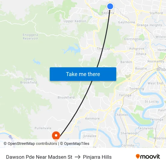 Dawson Pde Near Madsen St to Pinjarra Hills map
