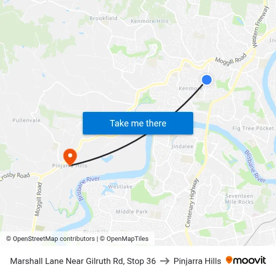 Marshall Lane Near Gilruth Rd, Stop 36 to Pinjarra Hills map