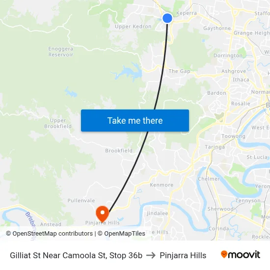 Gilliat St Near Camoola St, Stop 36b to Pinjarra Hills map