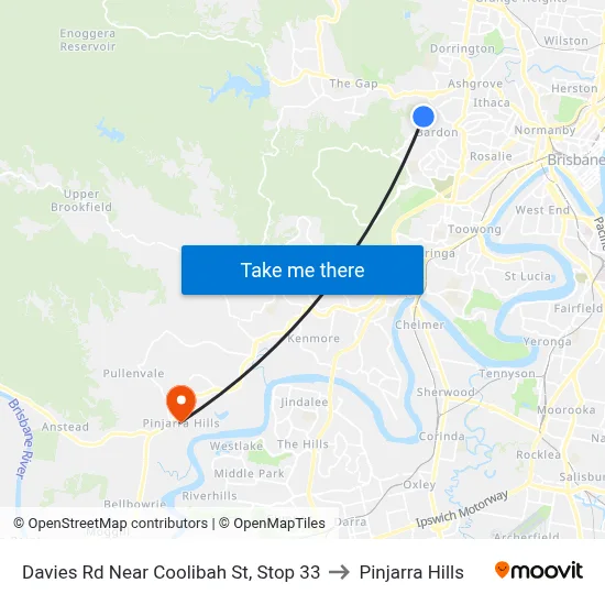 Davies Rd Near Coolibah St, Stop 33 to Pinjarra Hills map