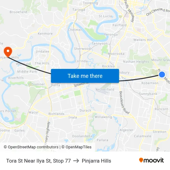 Tora St Near Ilya St, Stop 77 to Pinjarra Hills map