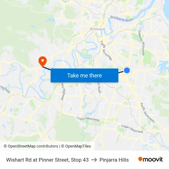 Wishart Rd at Pinner Street, Stop 43 to Pinjarra Hills map