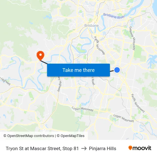 Tryon St at Mascar Street, Stop 81 to Pinjarra Hills map