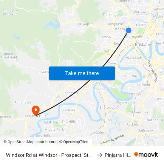 Windsor Rd at Windsor - Prospect, Stop 9 to Pinjarra Hills map